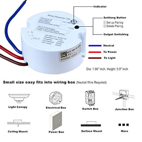 Acegoo Wireless Lights Switch Kit No Battery No Wiring Quick Create