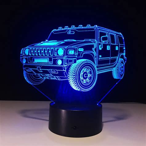 Hummer Novelty 3d Lamp Led Night Light Battery Mini Led Lights Battery