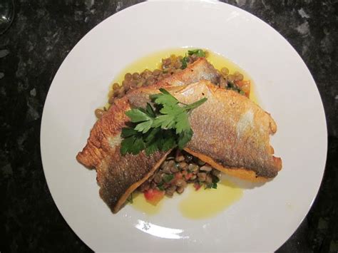 Syrian Foodie In London Signature Dish Sea Bass With Syrian Style Warm Lentil Salad