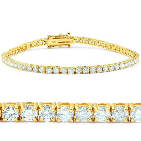 7 12 Ct Diamond Tennis Bracelet 18k Yellow Gold 7 Fruugo Uk