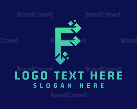 Digital Cryptocurrency Letter F Logo Brandcrowd Logo Maker