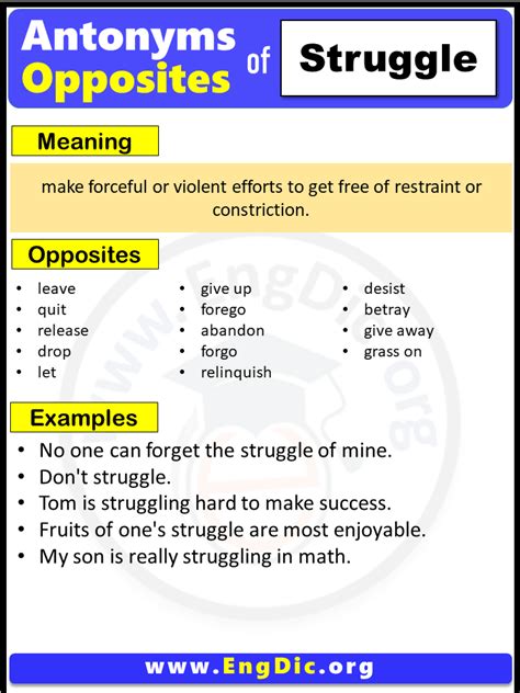 Opposite Of Struggle With Meaning And Examples Pdf Archives Engdic