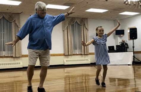 grandfather performs adorable tap routine with granddaughter after she asks him to be her