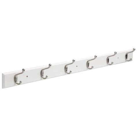 Liberty 45 In White And Satin Nickel Coat And Hat Hook Rack 45chhr Wsn