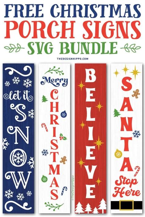 Free Christmas Porch Sign SVG Cut Files For Cricut