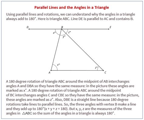 Parallel Lines And The Angles In A Triangle