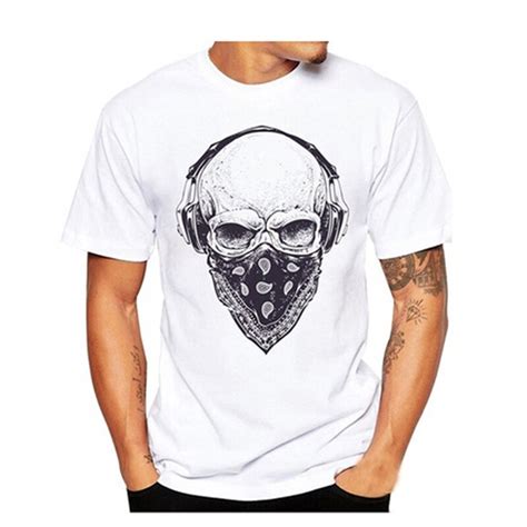 Masks Skull Hip Hop T Shirt For Men T Shirt Brand Male Clothing Plus