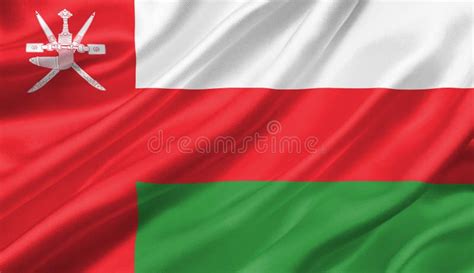 Oman Flag Waving With The Wind 3d Illustration Stock Illustration