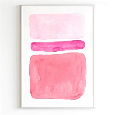 Pink Abstract Art Pink Watercolor Print Blush Print Modern Etsy