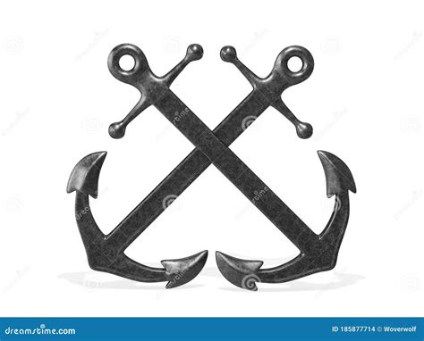 Crossed Anchors Sign 3d Rendering Stock Illustration Illustration Of