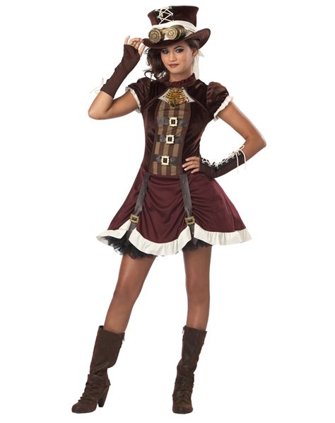 Ck296 Steampunk Girl Tween Victorian Gothic Halloween Fancy Dress Up