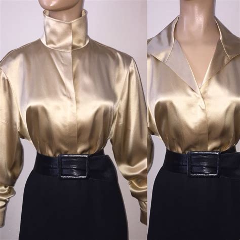 Pin On Silk Satin Blouses And More