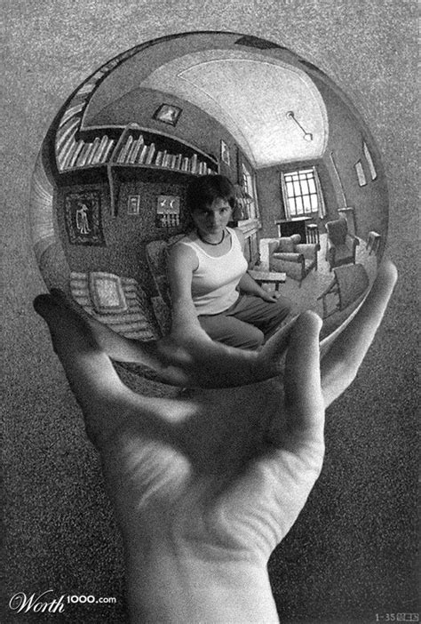 Hand With Reflecting Sphere M C Escher Art Print Globe Fantasy Poster