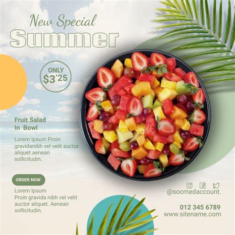 Summer Special Fruit Salad Template Postermywall