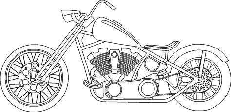 Download Motorcycle Harley Davidson Motor Bike Drawings Png Image