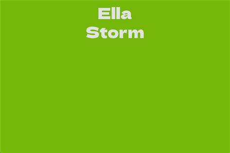 Ella Storm Facts Bio Career Net Worth Aidwiki
