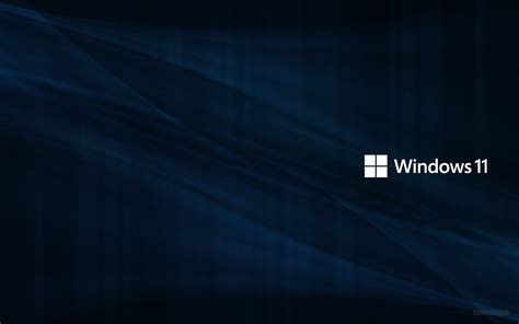 Windows 11 Wallpaper With Abstract Dark Blue Background And Logo Hd