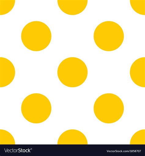 Seamless Yellow Polka Dots On White Background Vector Image