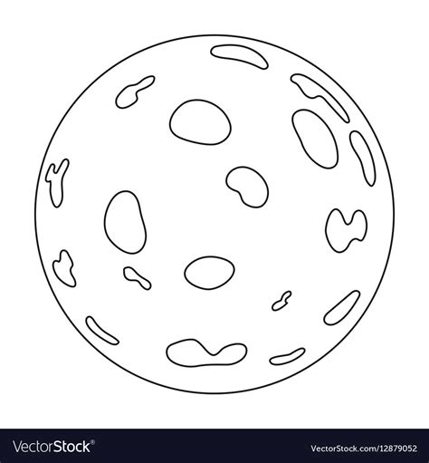 Moon Icon In Outline Style Isolated On White Vector Image