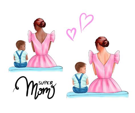 Mother Son Clipart Mom Boy Clipart Mom Clipart Mommy Etsy Canada