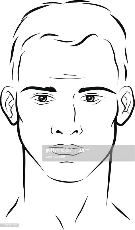 Line Drawing Of A Young Mans Face Man Illustration Male Face Line