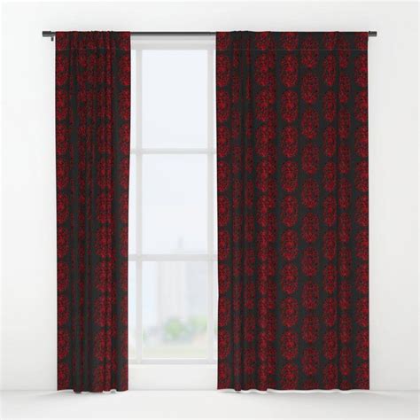 Baroque Flowers Black Red Window Curtains By Wickedrefined Nicole