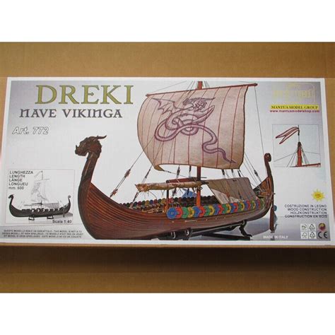 Mantua Dreki Viking Dragon Longship Large 140 Scale Wood Model Ship