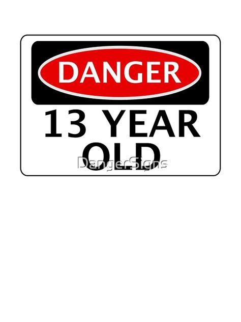 Danger 13 Year Old Fake Funny Birthday Safety Sign Stickers By Dangersigns Redbubble