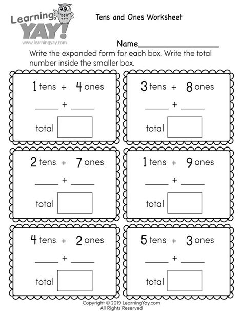 Math place value worksheets tens and ones to 99. First Grade Tens and Ones Worksheet in 2020 | Tens and ...