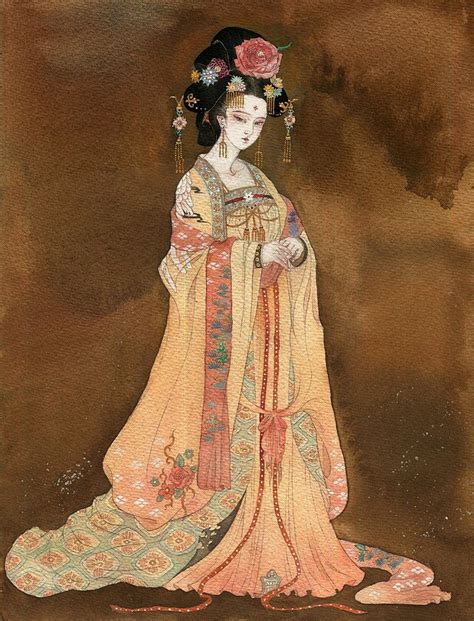 Traditional Chinese Fashion 霓裳 By Illustrator Kuzi Chinese Art Girl Chinese Illustration