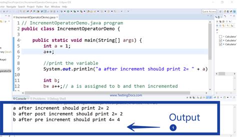 Java Program For Increment Operator