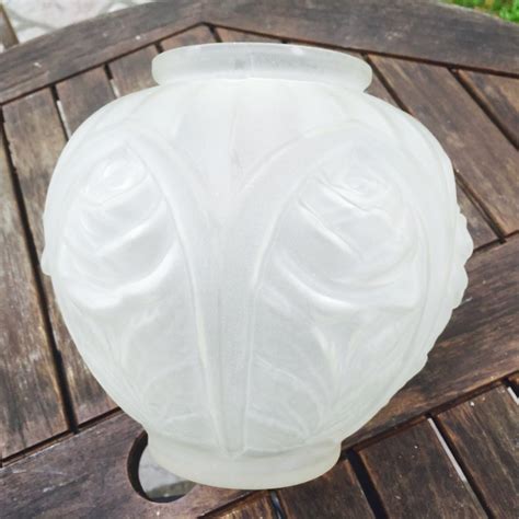 large art deco vase frosted glass 506187 uk