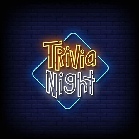 Premium Vector Trivia Night Neon Signs Style Text Vector