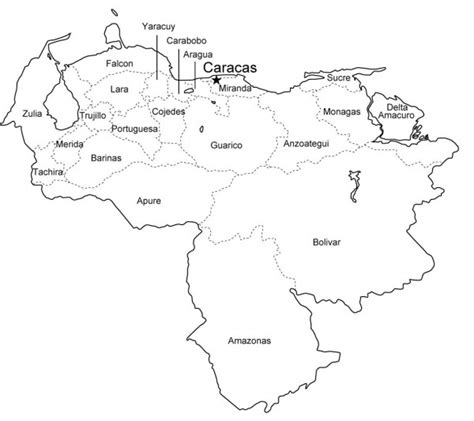 Mapas De Venezuela Mapa De Venezuela Para Colorear Kulturaupice