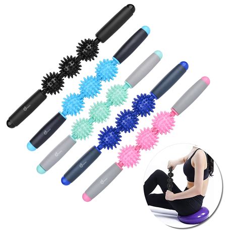 Odoland Massager Muscle Roller Stick W 3 Smooth Rolling Balls And Comfortable Handles Walmart