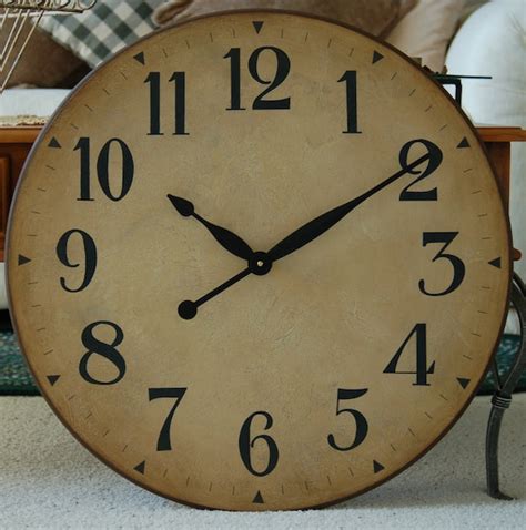 24 Inch Large Wall Clock Antique Rustic Tuscan By Bigclockshop