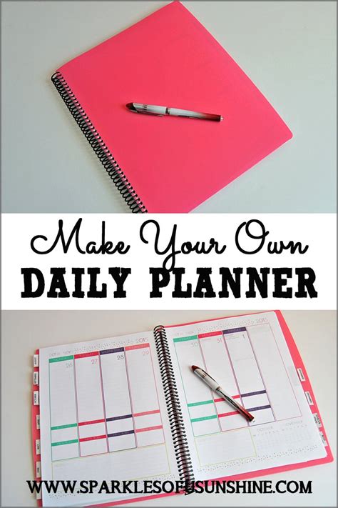 Make Your Own Daily Planner Sparkles Of Sunshine