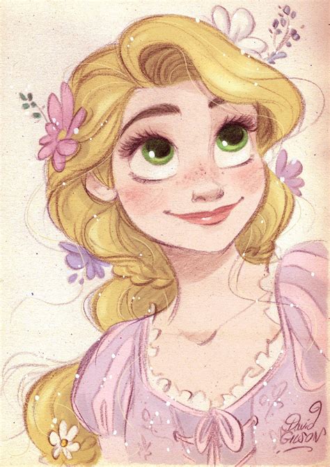 Rapunzel By David Gilson Disney Fan Art Disney Sketches Disney
