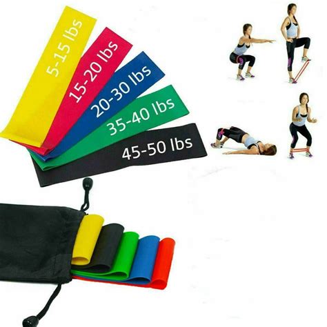 Resistance Loop Exercise Bands Set Of 5 Bands For Working Out Mini Resistance Bands With