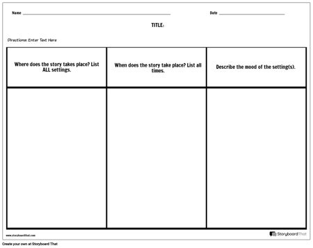 Create Setting Worksheets | Setting Maps