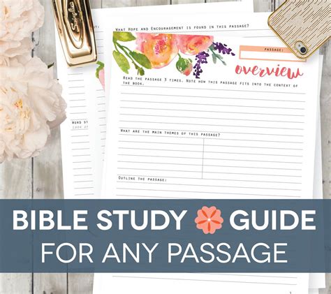 Printable Bible Study Guide Works For Any Passage Of Scripture