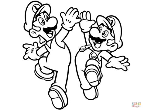 Luigi And Mario Coloring Page Free Printable Coloring Pages