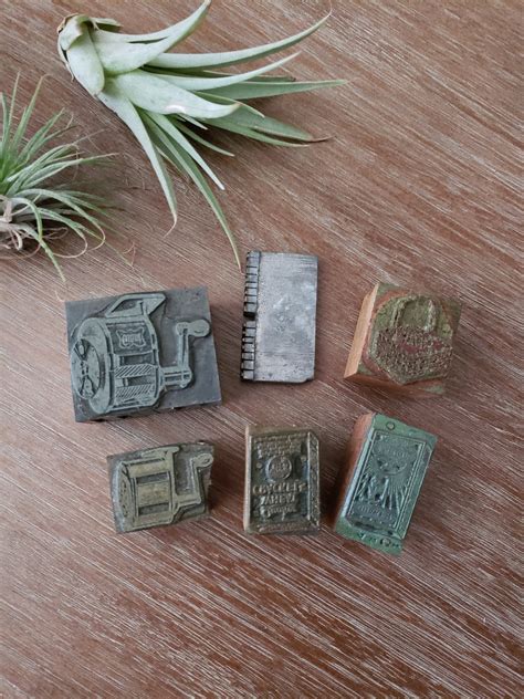 6 Vintage Letterpress Printing Blocks By Fairyrunefinds On Etsy