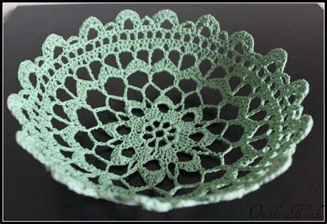 Crochet Lace Doily Bowl Basket Mint Green On Luulla