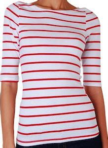 Women S White Shirt With Red Stripes