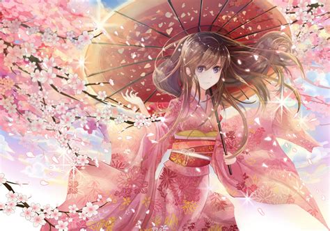 Tapety 3436x2409 Px Třešňový Květ Japonské Oblečení Kimono