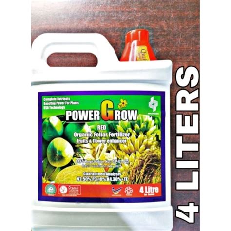 Power Grow Red Organic Foliar Fertilizer Liters By Dynapharm