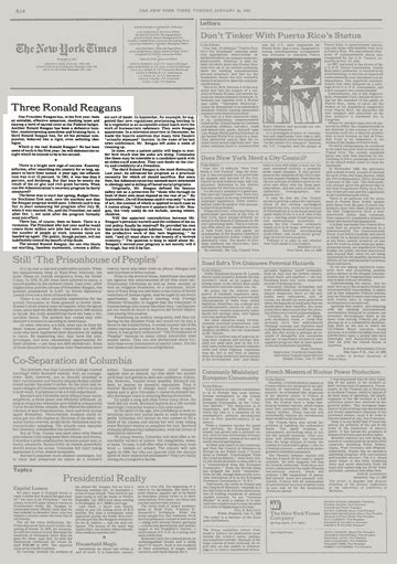 Opinion Three Ronald Reagans The New York Times