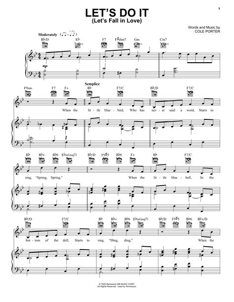 Cole Porter Lets Do It Lets Fall In Love Sheet Music Notes Chords