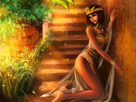 Fantasy Women Females Girls Sexy Babes Egyptian Legs Art Wallpaper